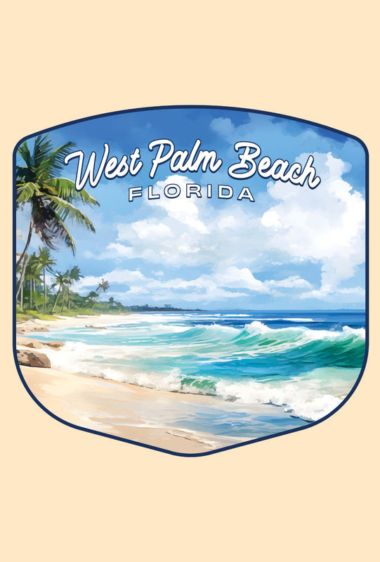 West Palm Beach Florida Design B Souvenir Wood sign with frame 5x7