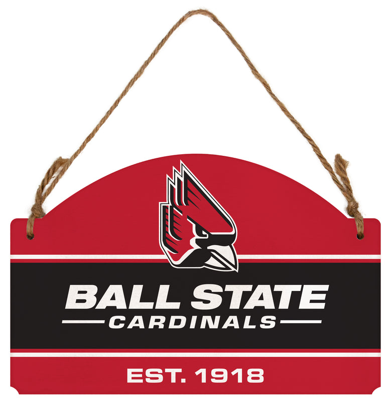 Ball State University Flat Wood Sign with Hanging String - Officially Licensed Collegiate Product