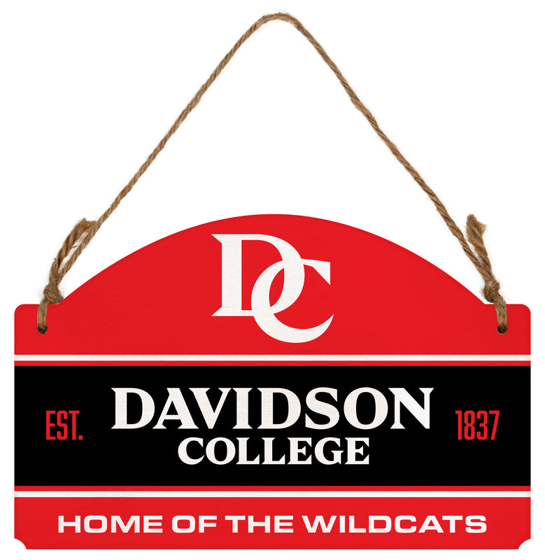 Davidson College Flat Wood Sign with Hanging String - Officially Licensed Collegiate Product