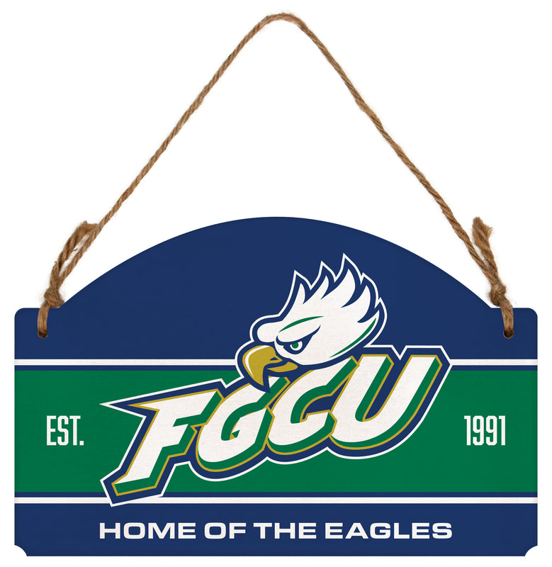Florida Gulf Coast Eagles Flat Wood Sign with Hanging String - Officially Licensed Collegiate Product