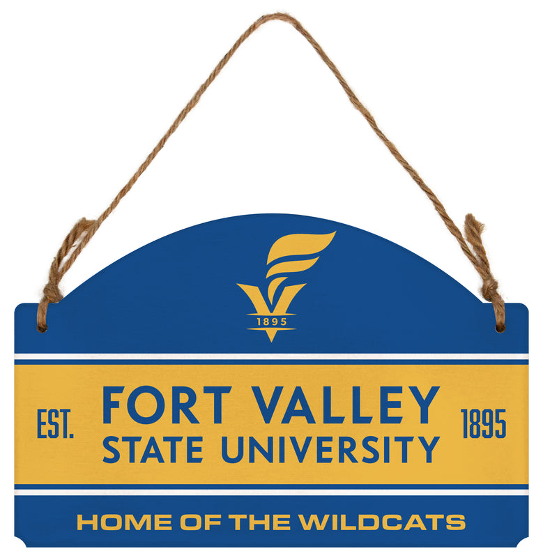 Fort Valley State University Flat Wood Sign with Hanging String - Officially Licensed Collegiate Product