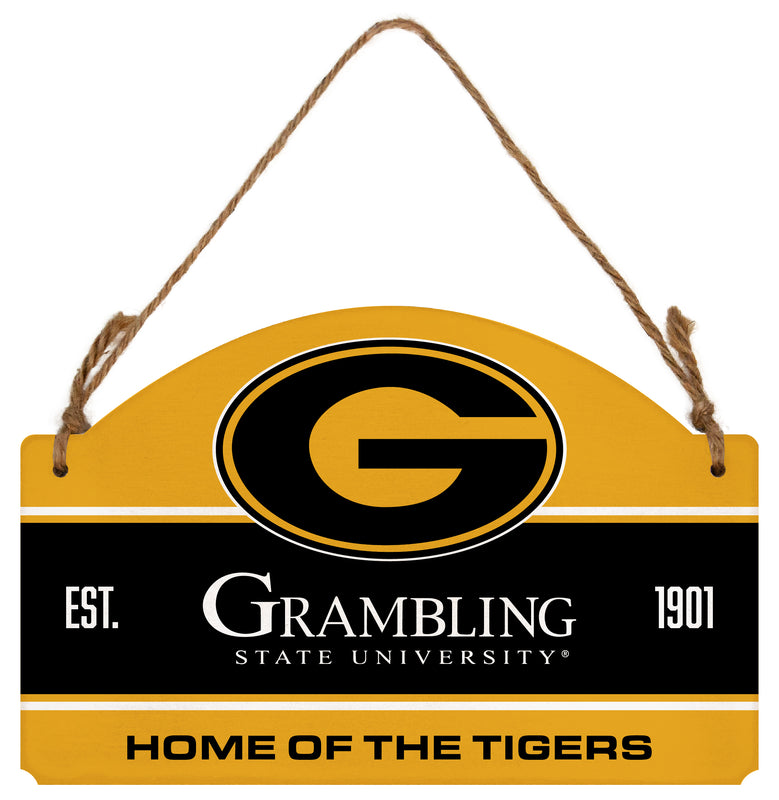 Grambling State Tigers Flat Wood Sign with Hanging String - Officially Licensed Collegiate Product