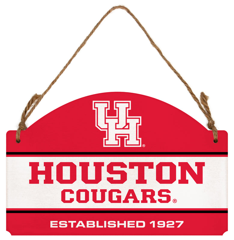 University of Houston Flat Wood Sign with Hanging String - Officially Licensed Collegiate Product