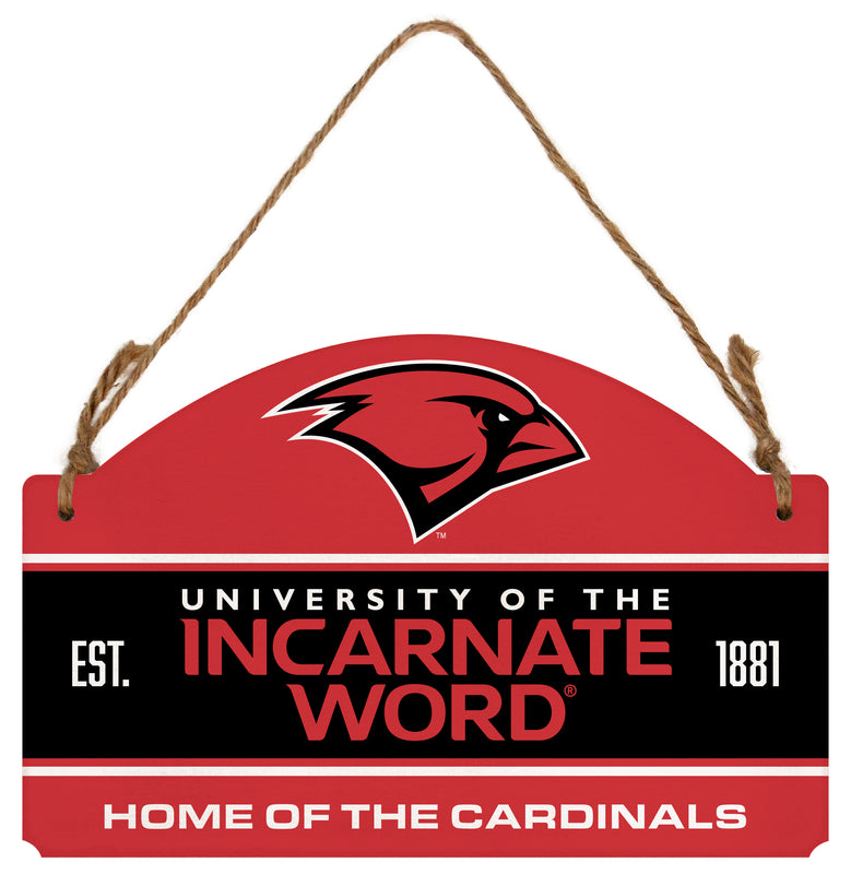 Incarnate Word Cardinals Flat Wood Sign with Hanging String - Officially Licensed Collegiate Product