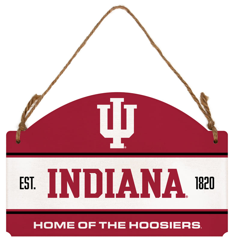 Indiana Hoosiers Flat Wood Sign with Hanging String - Officially Licensed Collegiate Product