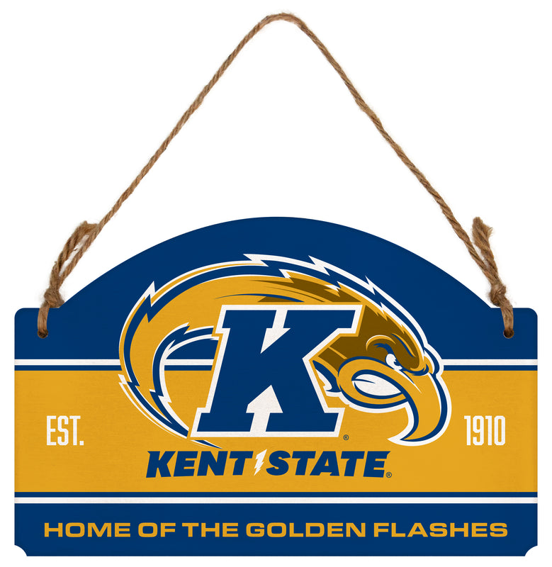 Kent State University Flat Wood Sign with Hanging String - Officially Licensed Collegiate Product