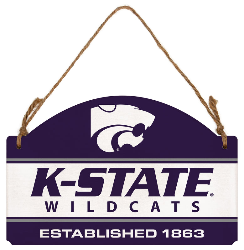Kansas State Wildcats Flat Wood Sign with Hanging String - Officially Licensed Collegiate Product