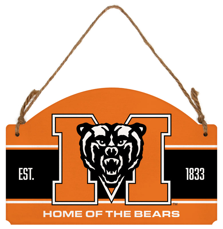 Mercer University Flat Wood Sign with Hanging String - Officially Licensed Collegiate Product