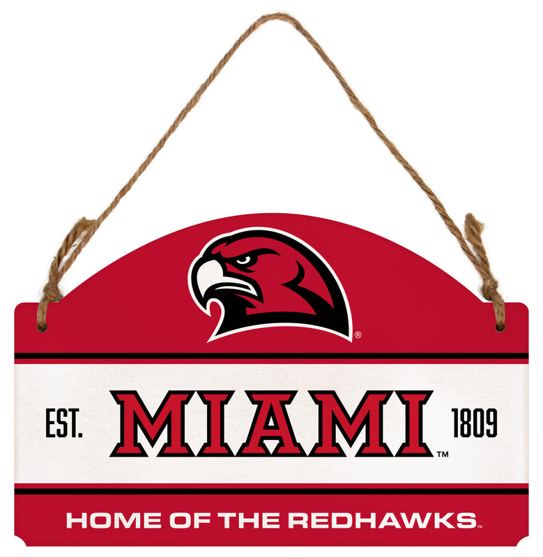 Miami University of Ohio Flat Wood Sign with Hanging String - Officially Licensed Collegiate Product