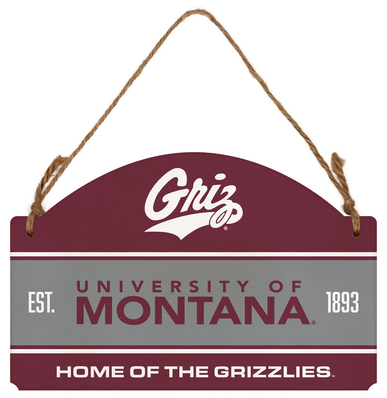Montana University Flat Wood Sign with Hanging String - Officially Licensed Collegiate Product