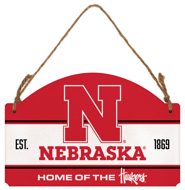 Nebraska Cornhuskers Flat Wood Sign with Hanging String - Officially Licensed Collegiate Product