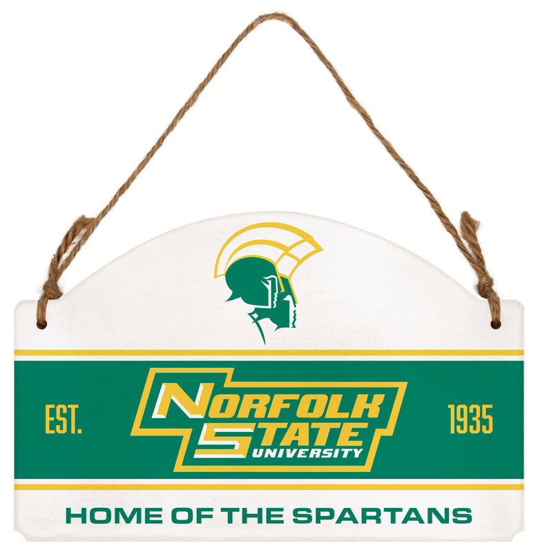 Norfolk State University Flat Wood Sign with Hanging String - Officially Licensed Collegiate Product