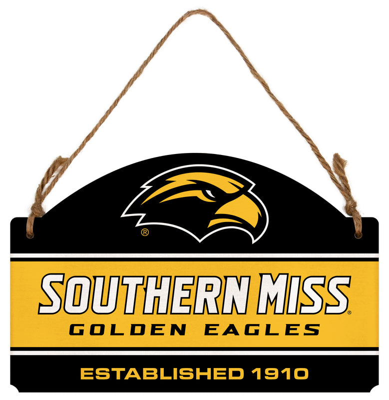 Southern Mississippi Golden Eagles Flat Wood Sign with Hanging String - Officially Licensed Collegiate Product