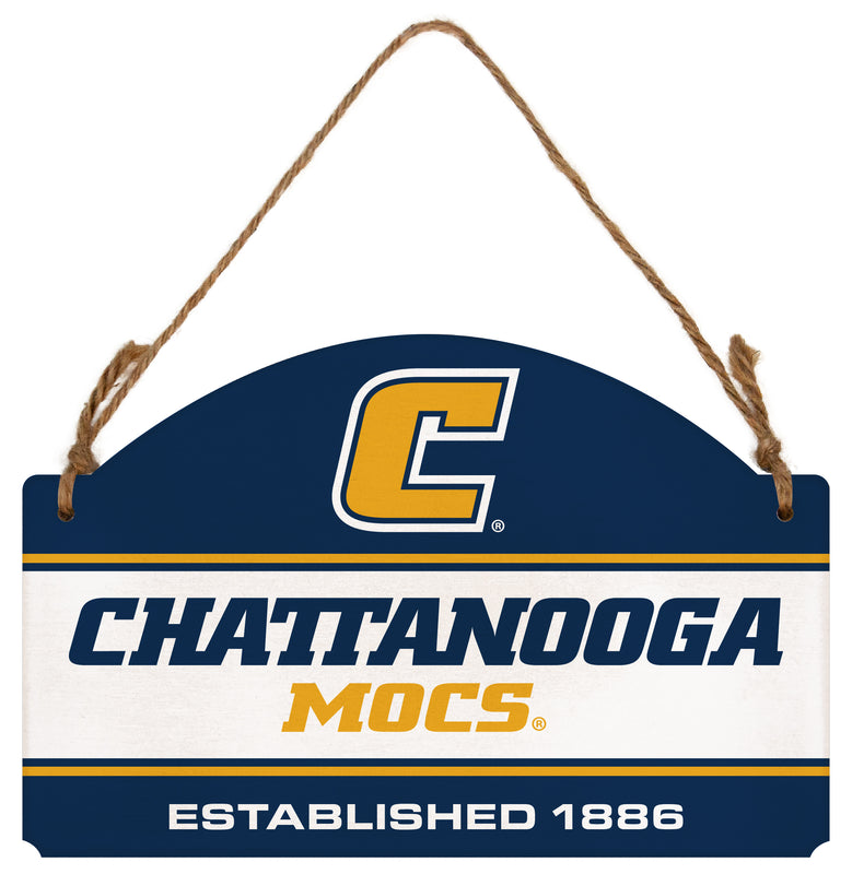 University of Tennessee at Chattanooga Flat Wood Sign with Hanging String - Officially Licensed Collegiate Product