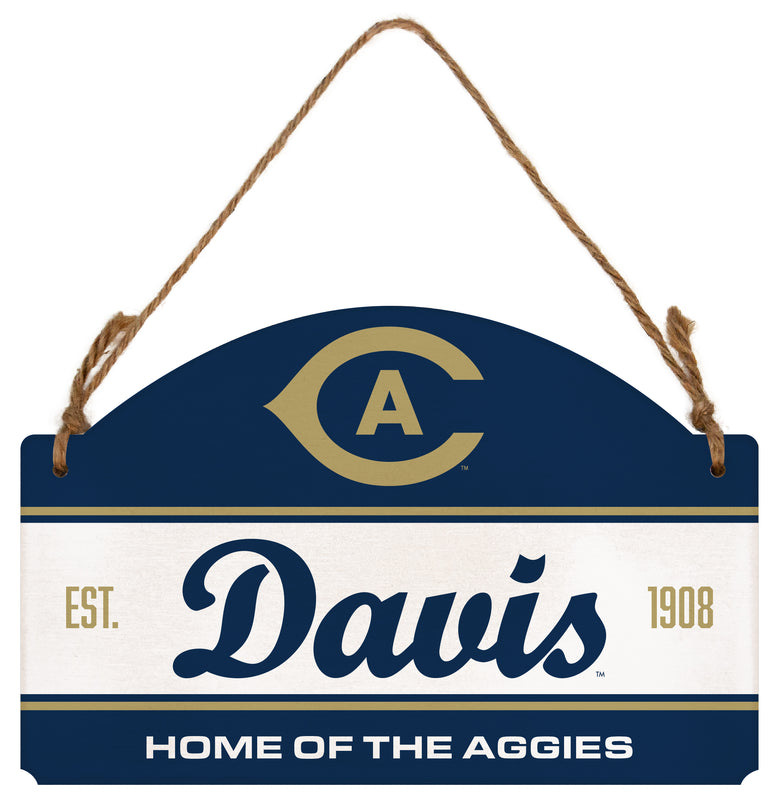 UC Davis Aggies Flat Wood Sign with Hanging String - Officially Licensed Collegiate Product