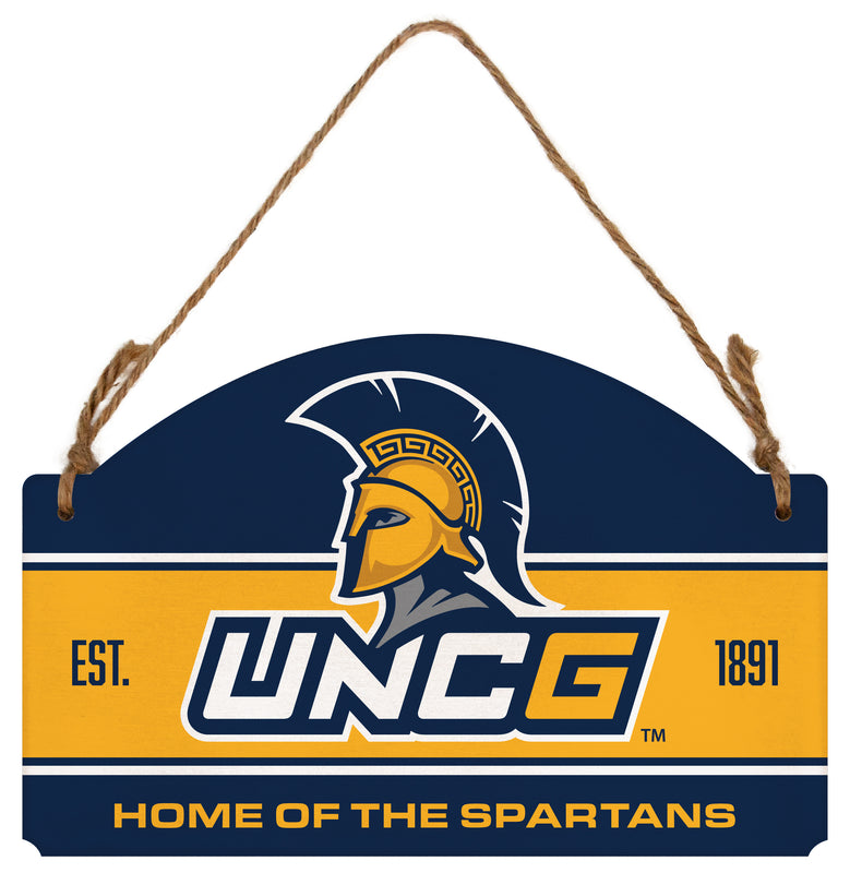 North Carolina Greensboro Spartans Flat Wood Sign with Hanging String - Officially Licensed Collegiate Product