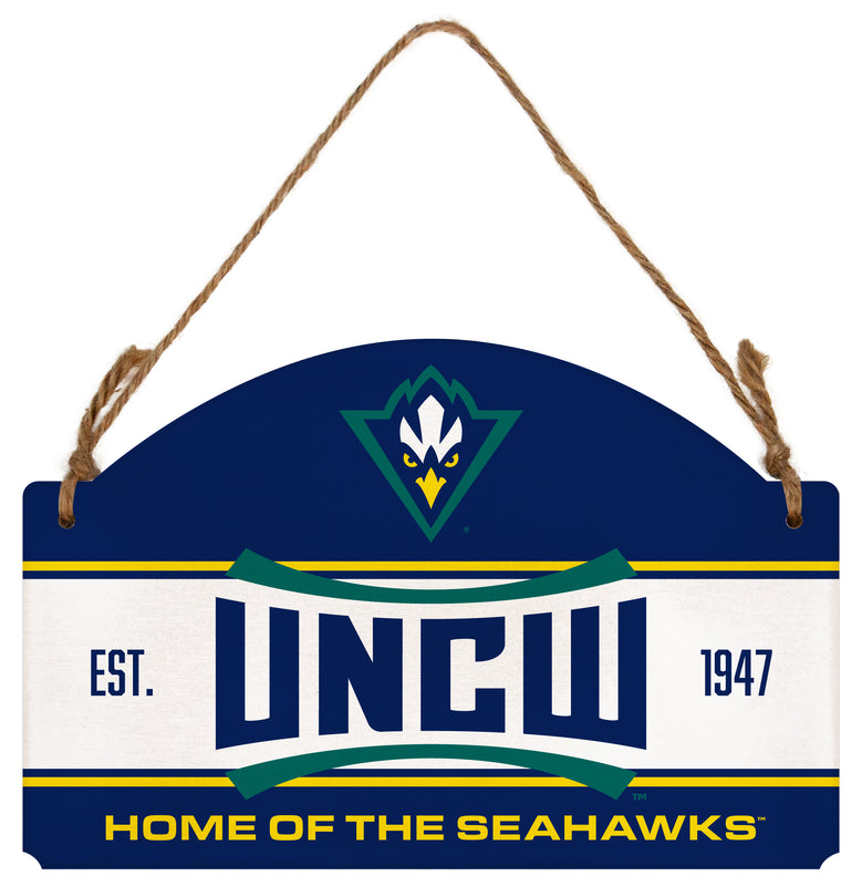 North Carolina Wilmington Seahawks Flat Wood Sign with Hanging String - Officially Licensed Collegiate Product