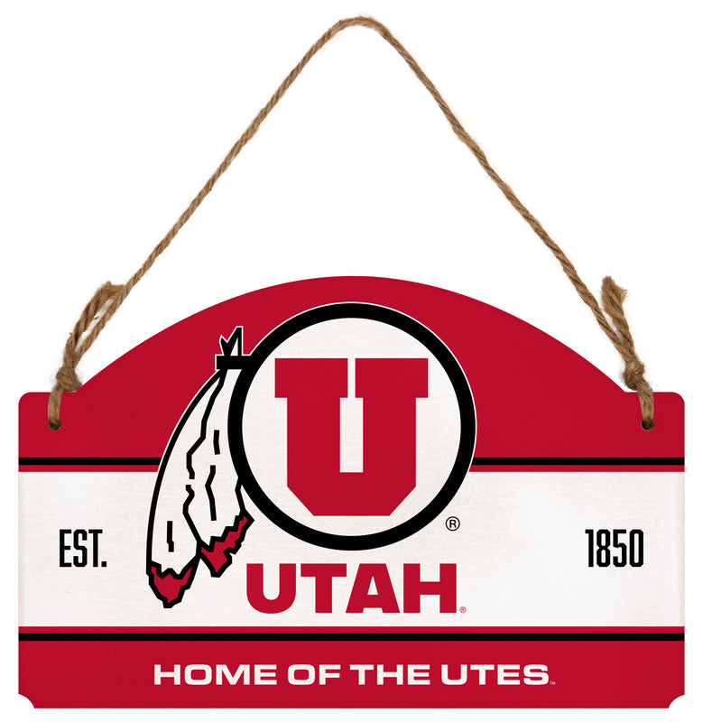 Utah Utes Flat Wood Sign with Hanging String - Officially Licensed Collegiate Product