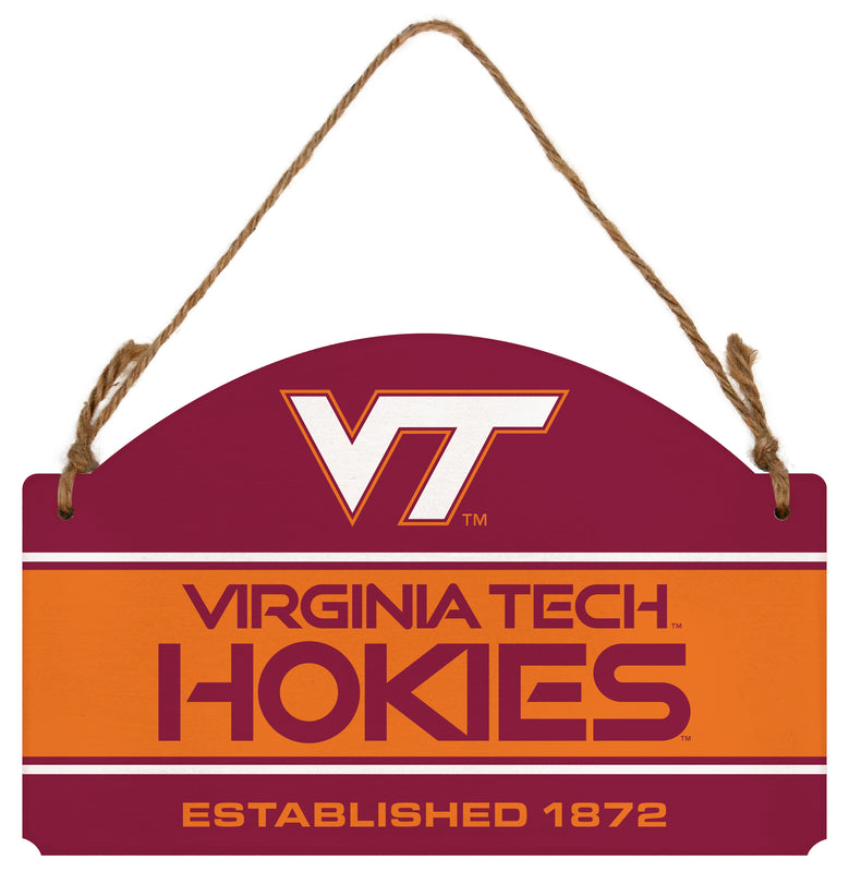 Virginia Tech Hokies Flat Wood Sign with Hanging String - Officially Licensed Collegiate Product