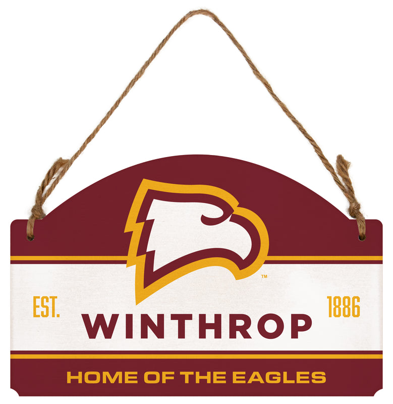 Winthrop University Flat Wood Sign with Hanging String - Officially Licensed Collegiate Product