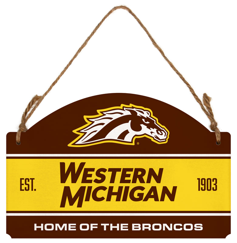 Western Michigan University Flat Wood Sign with Hanging String - Officially Licensed Collegiate Product