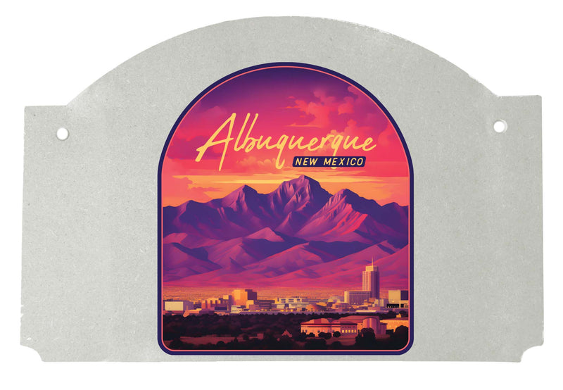 Alburqueque New Mexico Design B Souvenir Wood sign flat with string