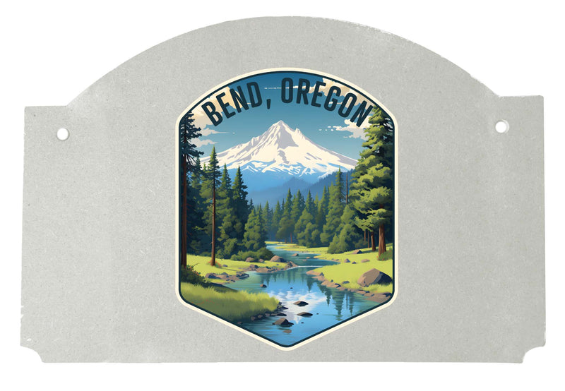 Bend Oregon Design B Souvenir Wood sign flat with string