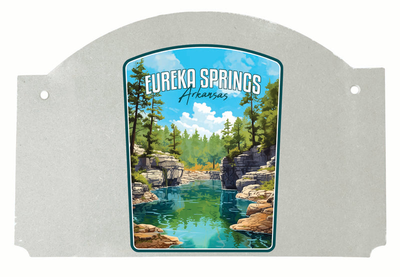 Eureka Springs Arkansas Natural Springs Design Souvenir Wood sign flat with string