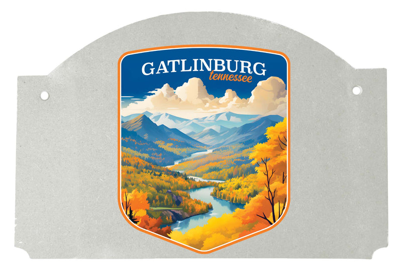 Gatlinburg Tennessee Design D Souvenir Wood sign flat with string