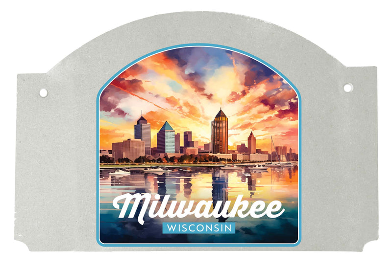 Milwaukee Wisconsin Design A Souvenir Wood sign flat with string
