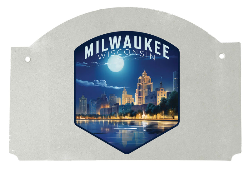 Milwaukee Wisconsin Design B Souvenir Wood sign flat with string