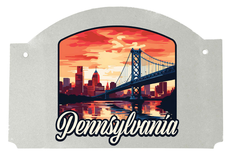 Pennsylvania Design A Souvenir Wood sign flat with string