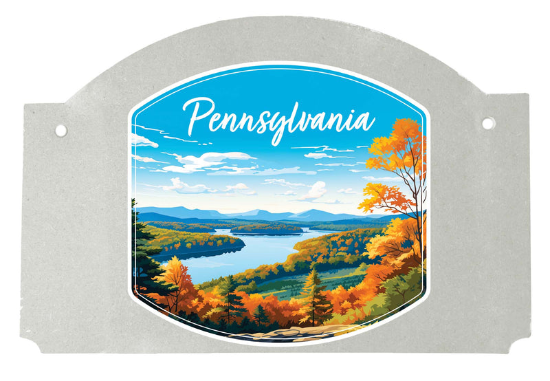 Pennsylvania Design C Souvenir Wood sign flat with string