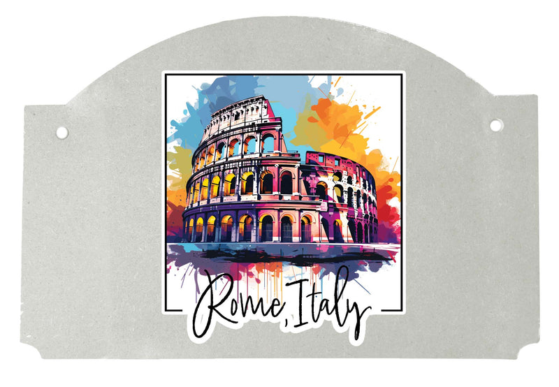 Rome Italy Design A Souvenir Wood sign flat with string