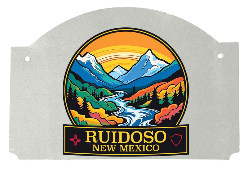 Ruidoso New Mexico Design B Souvenir Wood sign flat with string