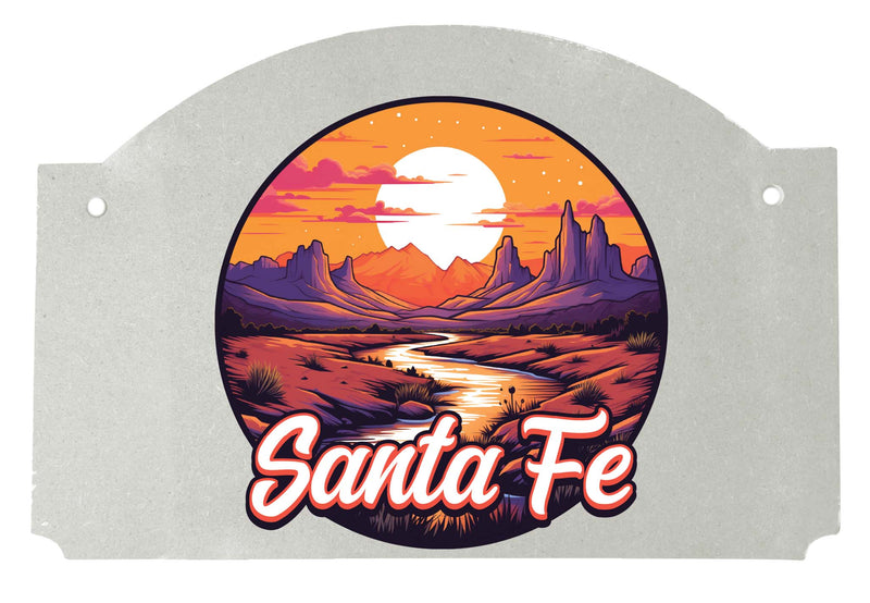 Santa Fe New Mexico Design B Souvenir Wood sign flat with string