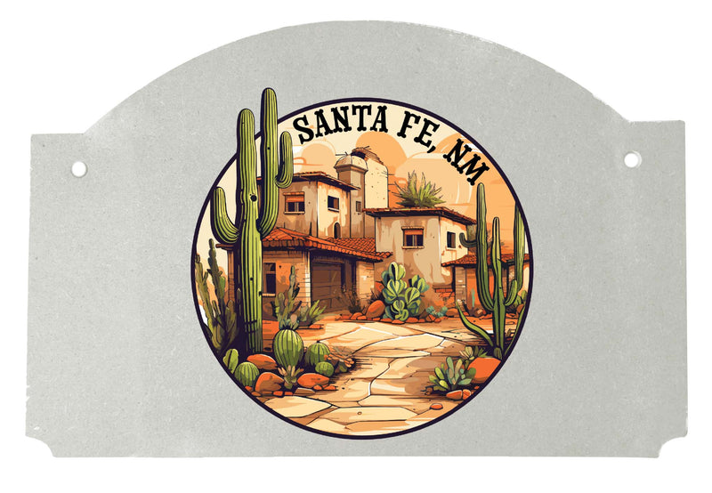Santa Fe New Mexico Design D Souvenir Wood sign flat with string