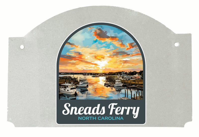 Sneads Ferry North Carolina Sunset over Bay Design Souvenir Wood sign flat with string