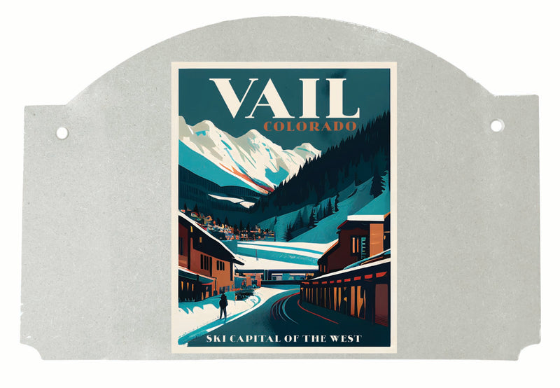 Vail Colorado Design B Souvenir Wood sign flat with string