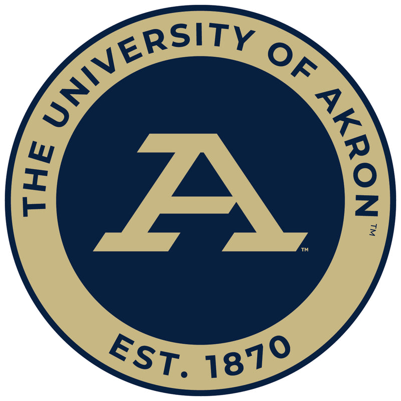 Akron Zips Round Vinyl Decal Sticker Officially Licensed Collegiate Product 8-Inch
