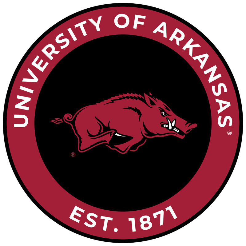 Arkansas Razorbacks Round Vinyl Decal Sticker Officially Licensed Collegiate Product 8-Inch
