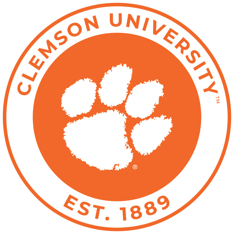 Clemson Tigers Round Vinyl Decal Sticker Officially Licensed Collegiate Product 8-Inch