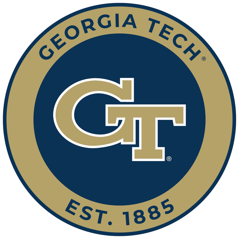 Georgia Tech Yellow Jackets Round Vinyl Decal Sticker Officially Licensed Collegiate Product 8-Inch