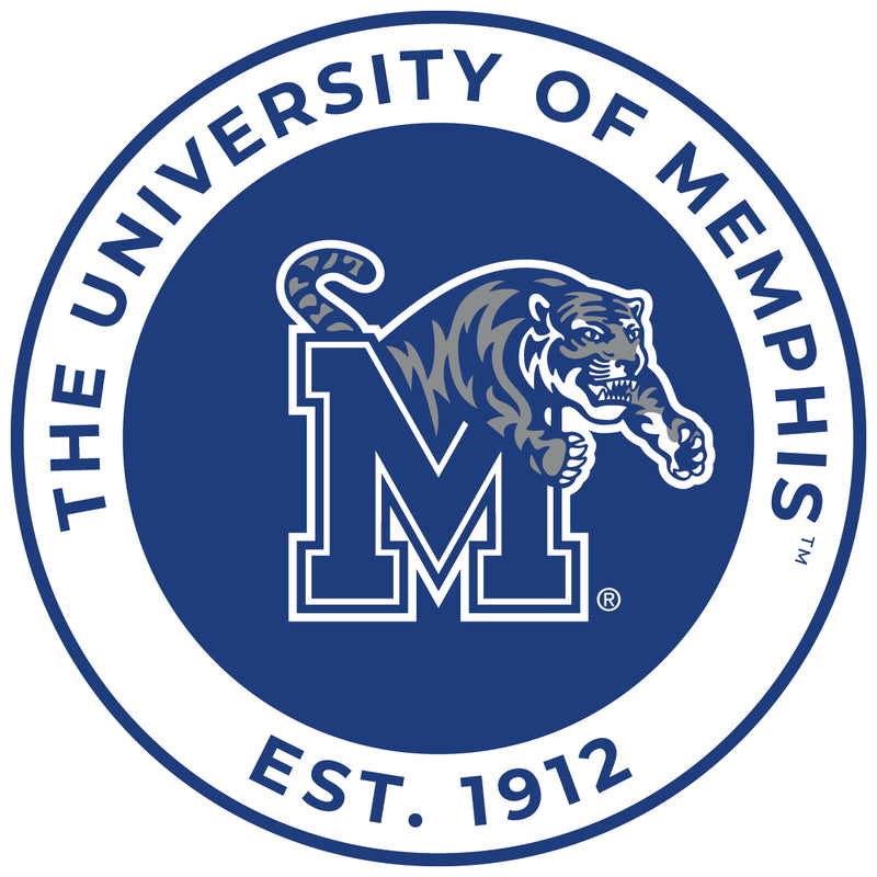 Memphis Tigers Round Vinyl Decal Sticker Officially Licensed Collegiate Product 2-Inch