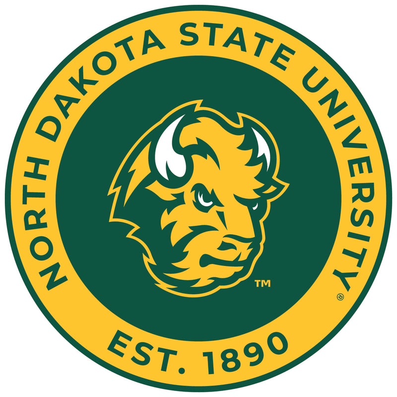 North Dakota State Bison Round Vinyl Decal Sticker Officially Licensed Collegiate Product 8-Inch