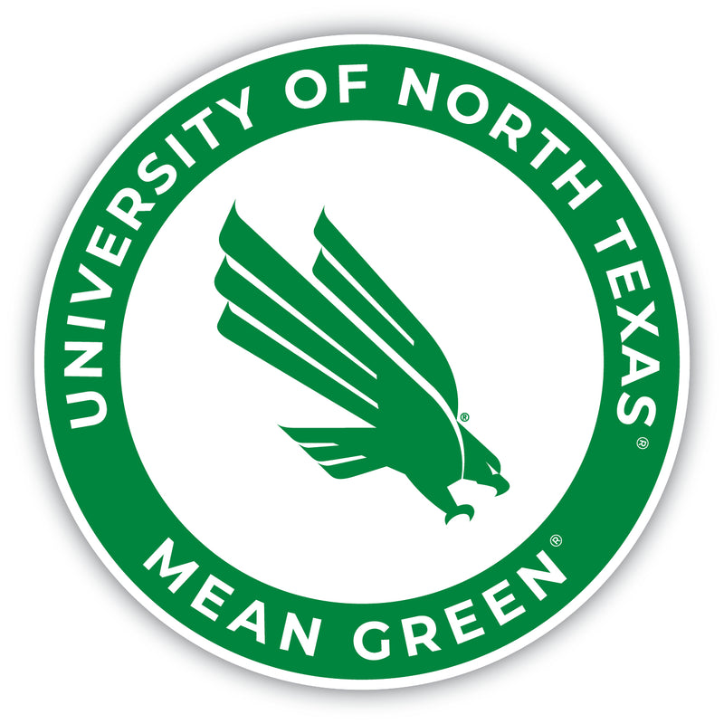 North Texas Round Vinyl Decal Sticker Officially Licensed Collegiate Product 8-Inch