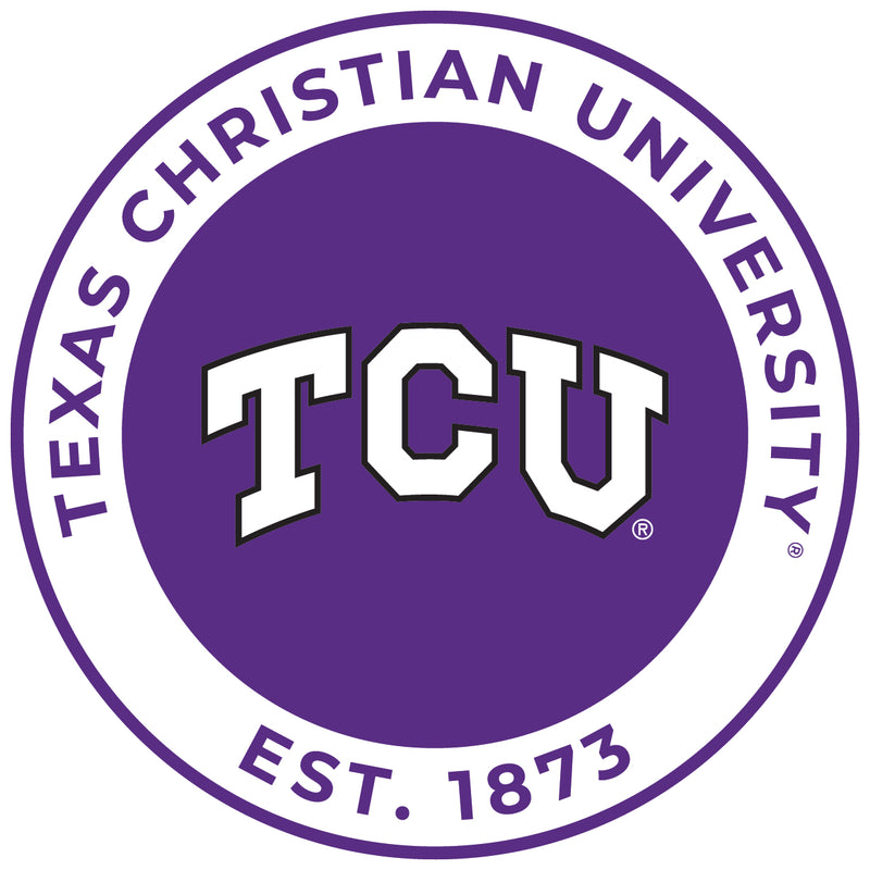 Texas Christian University Round Vinyl Decal Sticker Officially Licensed Collegiate Product 2-Inch