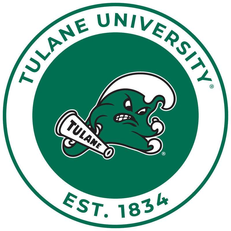Tulane University Green Wave Round Vinyl Decal Sticker Officially Licensed Collegiate Product 2-Inch