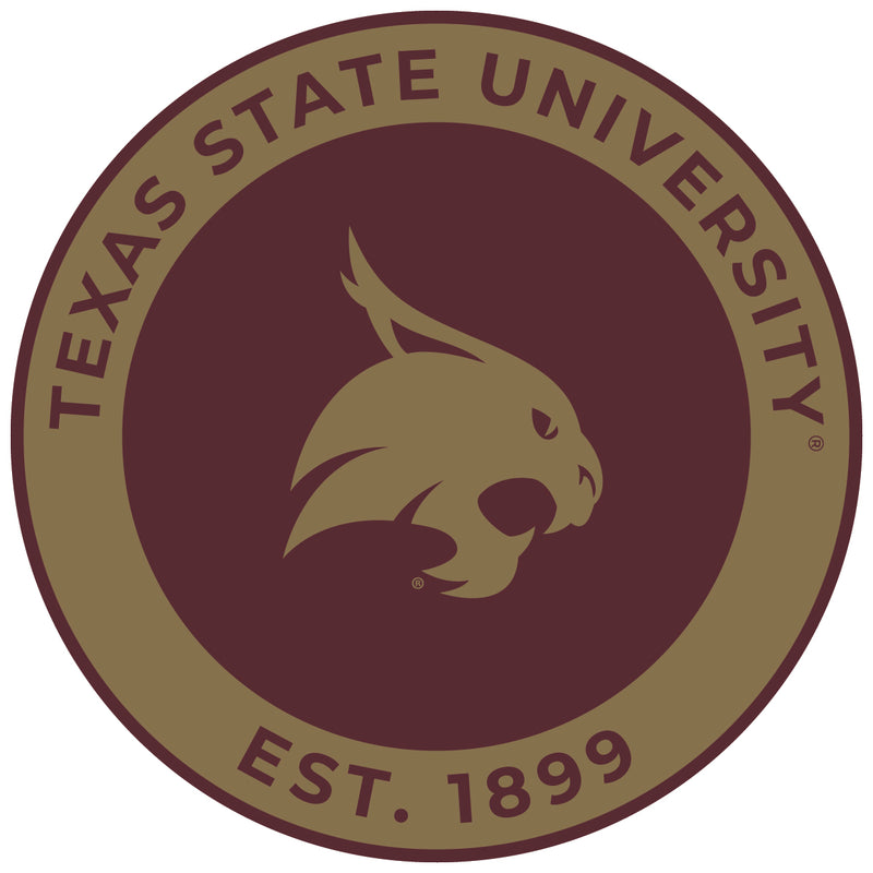 Texas State Bobcats Round Vinyl Decal Sticker Officially Licensed Collegiate Product 2-Inch