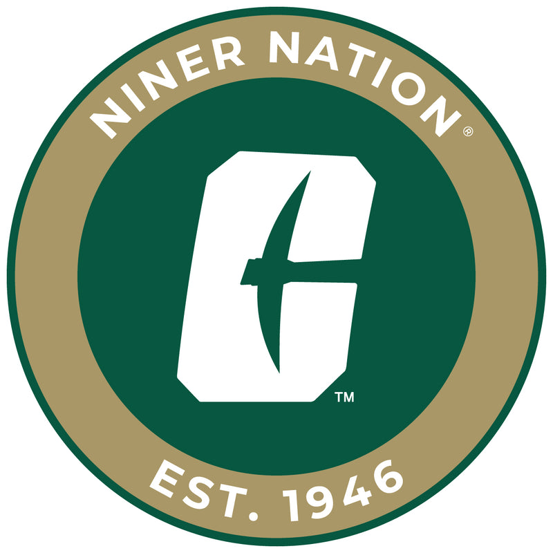 North Carolina Charlotte Forty-Niners Round Vinyl Decal Sticker Officially Licensed Collegiate Product 8-Inch